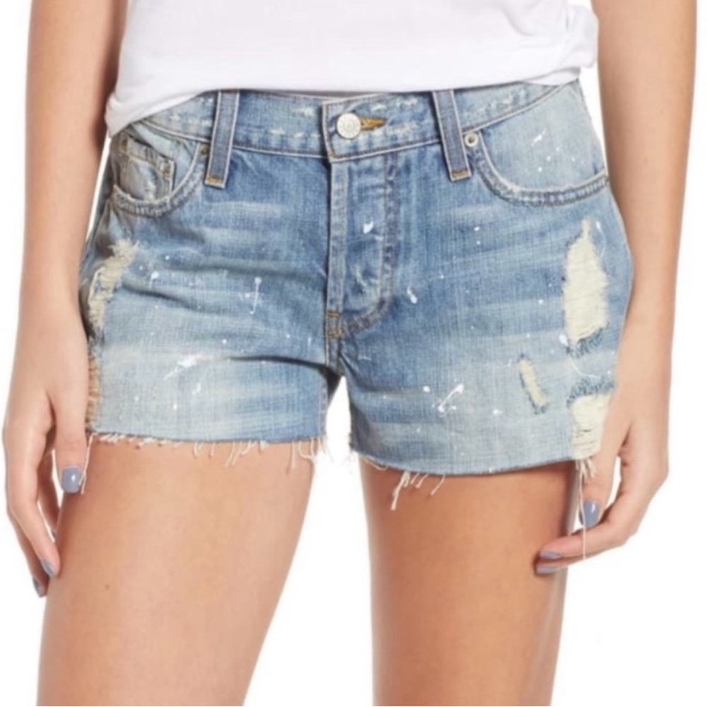 Rails Light Wash Distressed Denim Jean Shorts